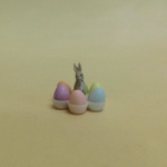 6 Dish Egg Display with Rabbit to paint
