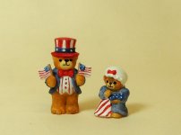 Uncle Sam & Betsy Ross Teddy Figurines to Paint