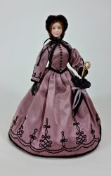 1/12 Scale Doll in 1860's Walking Costume