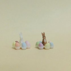 7 Dish Egg Display with Rabbit to paint