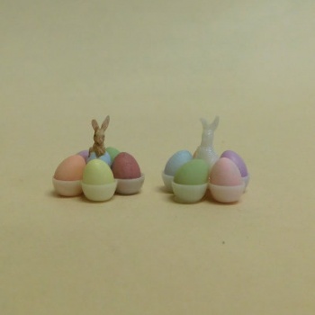 5 Dish Egg Display with Rabbit in Egg to paint