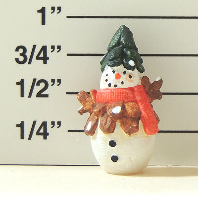 Pinecone Snowman with Tree Figurine to Paint - Click Image to Close