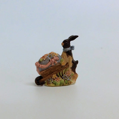 Victorian Rabbit with Flower Cart Figure to Paint - Click Image to Close