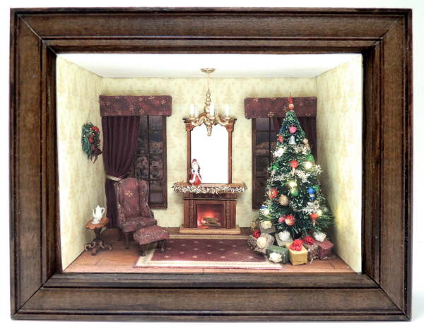 Quarter Scale "Christmas Memories" Roombox - Click Image to Close