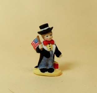 Vintage Boy with Flag Figurine to Paint