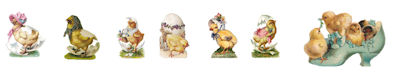 Victorian Easter Chicks Standees