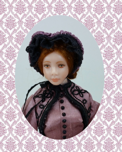 1/12 Scale Doll in 1860's Walking Costume - Click Image to Close
