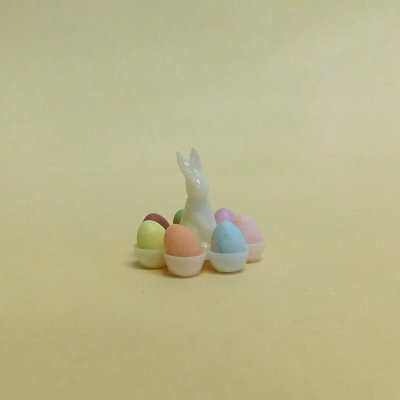 7 Dish Egg Display with Rabbit to paint - Click Image to Close